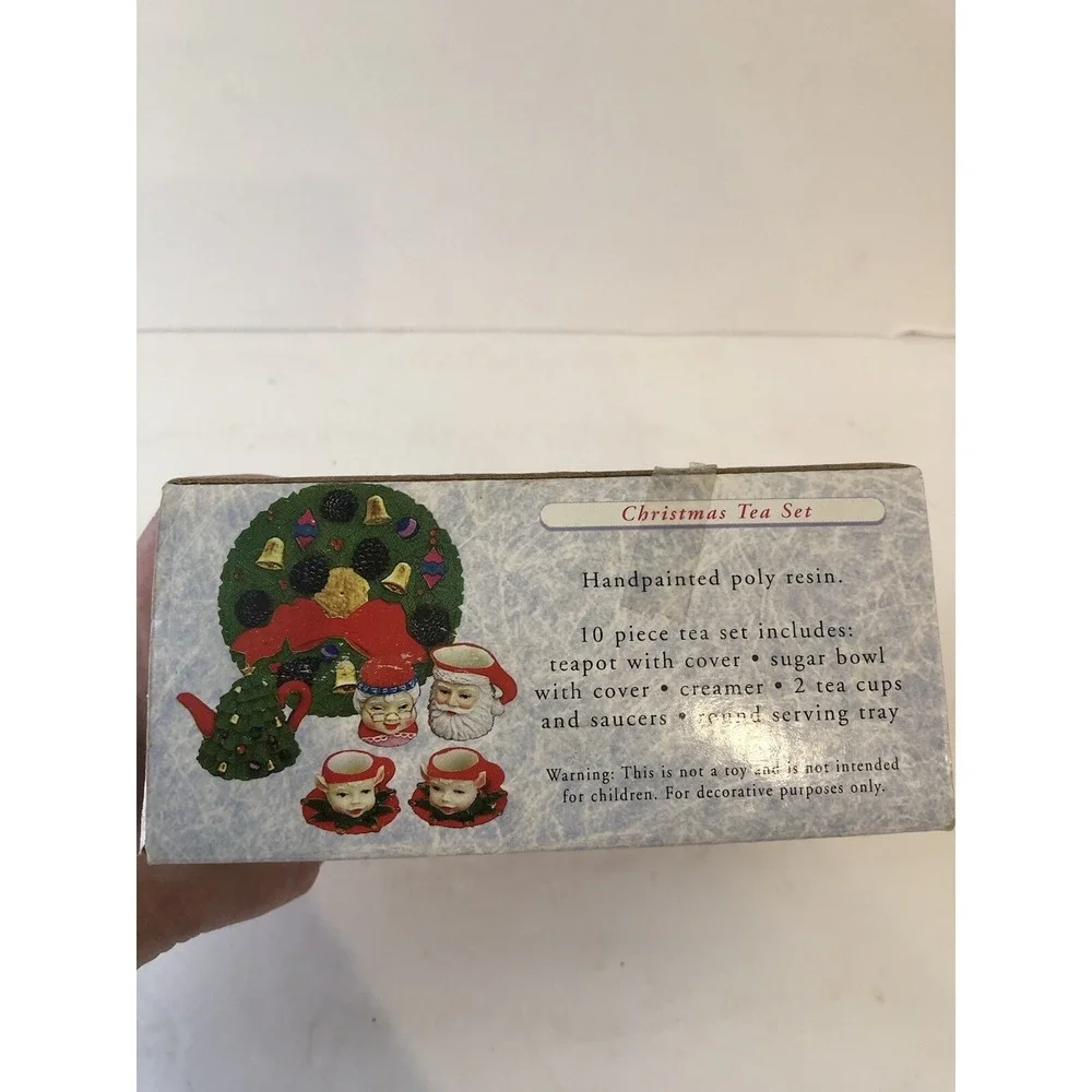 Vintage Chadwick Miller Christmas Miniature Tea Set - Santa - Elf Holiday Decor